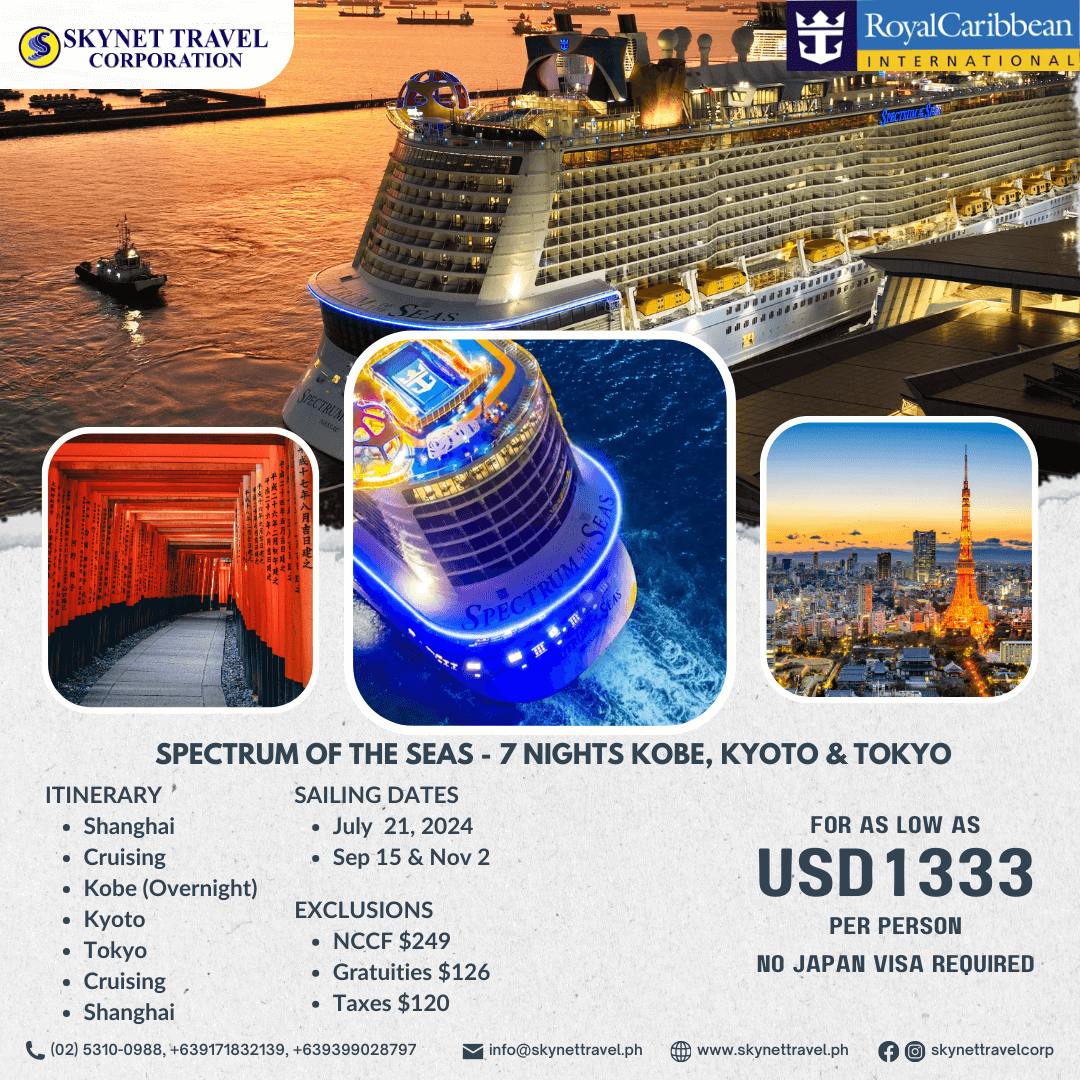 SPECTRUM OF THE SEAS 4 NIGHTS KOBE, KYOTO & TOKYO